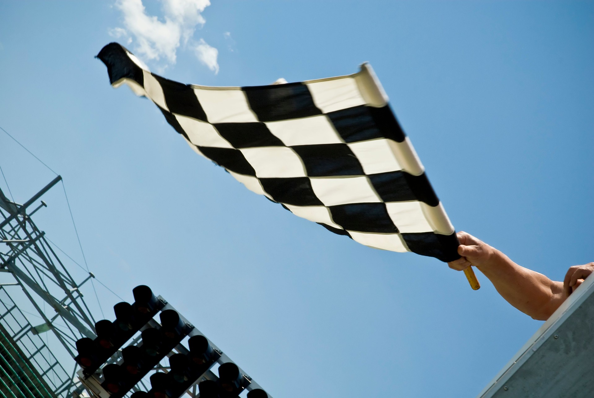 Waving check flag - motion blur